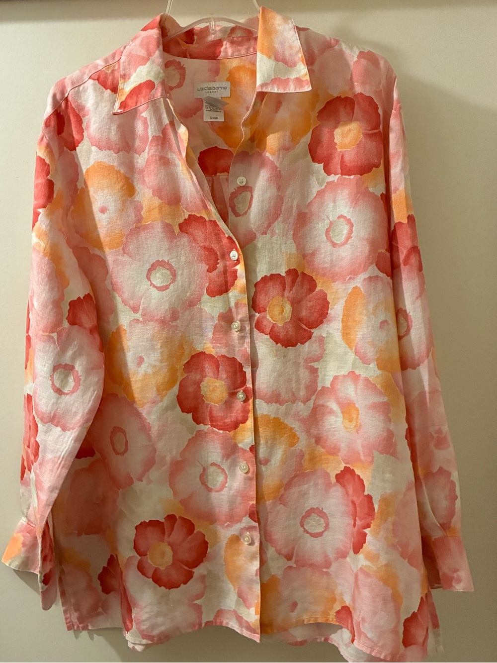 Liz Claiborne Pink & Orange Floral Button-Down Shirt